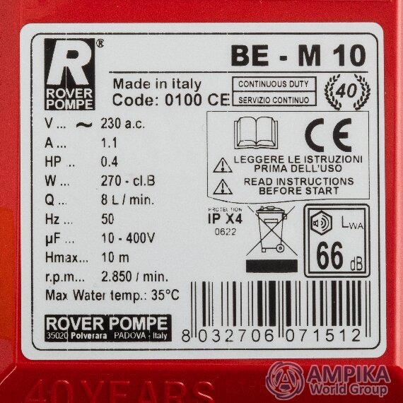 Bomba Rover Pompe BE-M 10 Viton