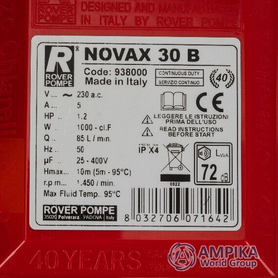 Bomba Rover Pompe NOVAX 30 B