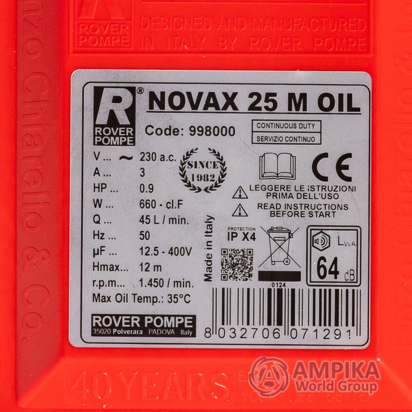 Bomba Rover Pompe NOVAX 25 M Oil