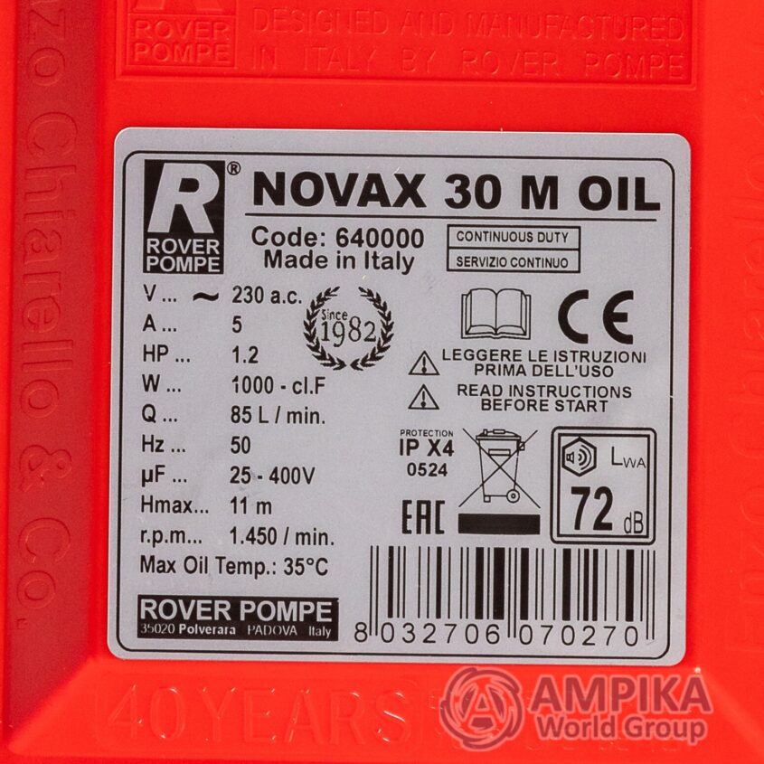 Bomba Rover Pompe NOVAX 30 M Oil