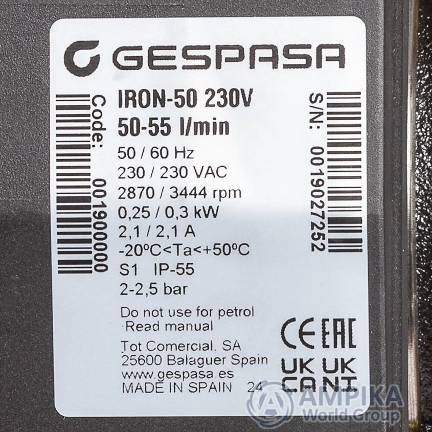 Bomba Gespasa IRON-50 230 VCA